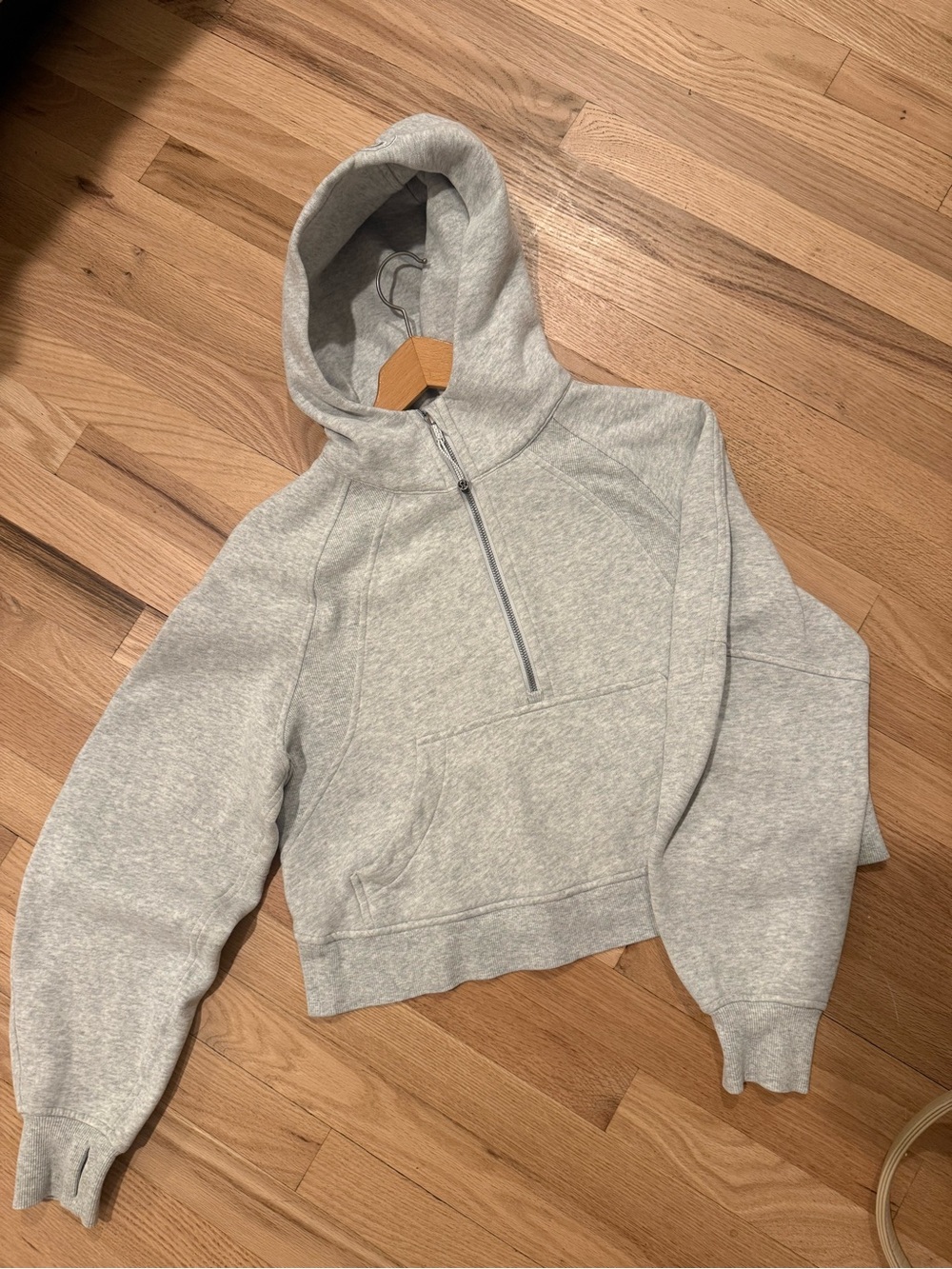 lululemon athletica Light Gray Half-Zip Hooded Pullover